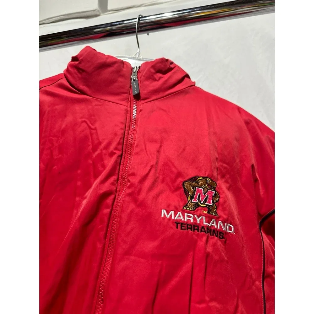 Vintage Maryland Terrapins Black Red Reversible Puffer Jacket  Like New Men's XL